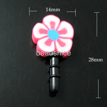 3.5mm Earphone Ear Cap Dock Dust Plug, flower,
